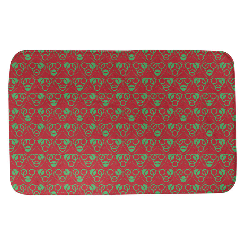 Bath Rug, 34" W x 21" L, Red/Green
