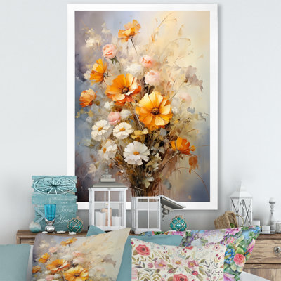 «Darb Beige Sunflowers», impression romantique sur toile