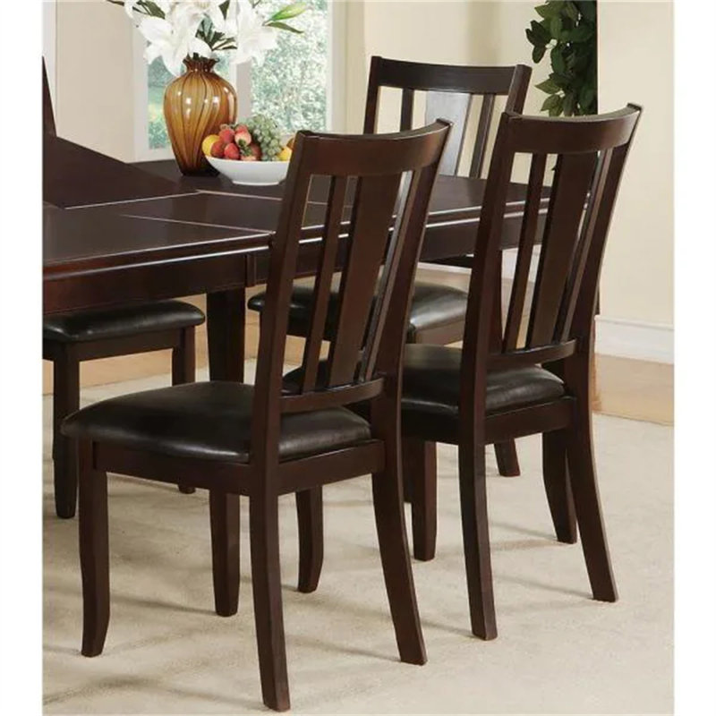Ensemble de 2 chaises d'appoint simples et contemporaines au fini brun