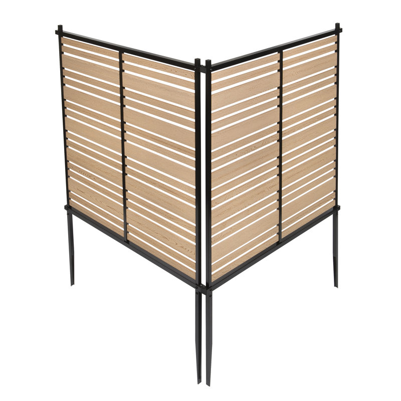 Cedar Vinyl No-Dig Privacy Screen Panels for Outdoor Use