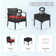 Ensemble de table bistro en rotin pour 2 personnes avec table et coussins