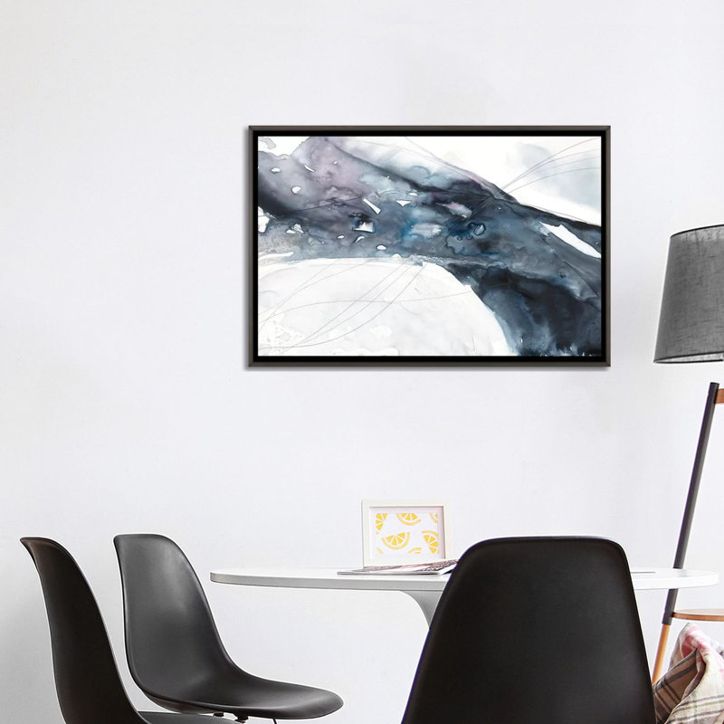 Agate Wave II - reproduction d'art murale - toile encadrée, H 26 po x l 40 po, Impression encadrée sans passe-partout, Gris