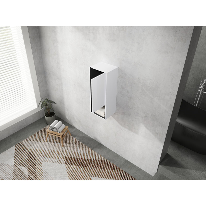 Armoire murale de salle de bain 12 ", montage mural, tablette compacte blanche