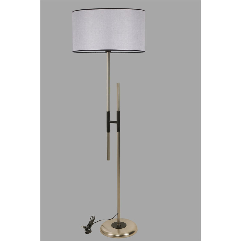 Razo 165cm Traditional Floor Lamp, Bronze, Light Grey