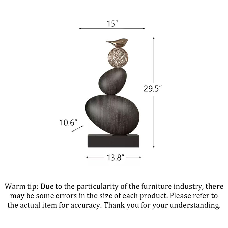 Luxury Stone Shaped Fiberglass Decor Ornament