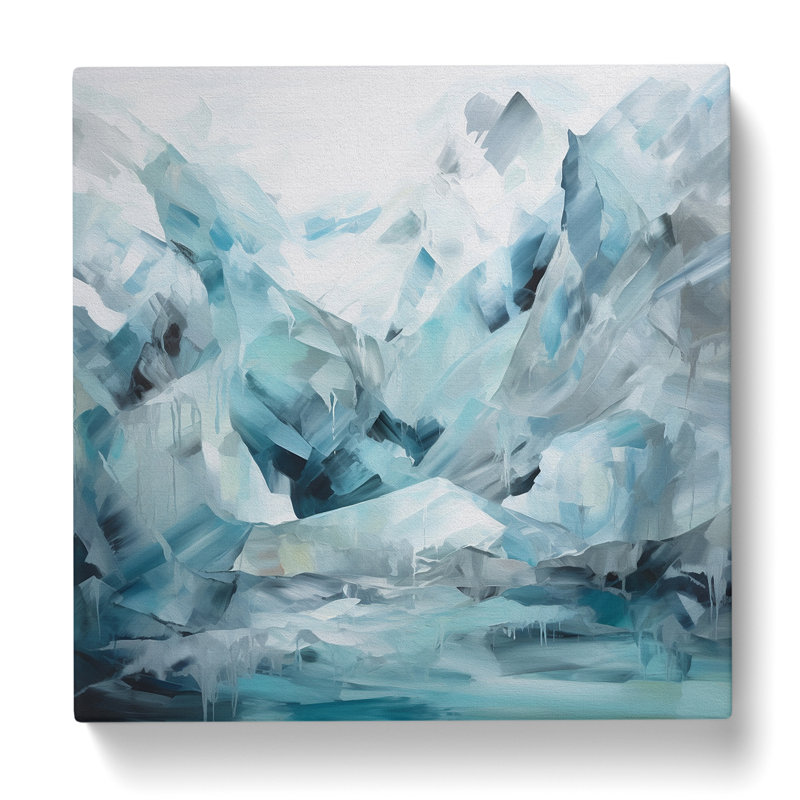 Glacier Gestural - No Frame Print, 50cm H x 50cm W x 3cm D