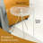 Vahrij Round Side Table, Tempered Glass Top End Table Modern Coffee Table Dining Table for Living Room, Balcony, Bedroom