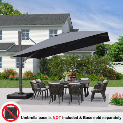 Najai 12' Square Cantilever Umbrella, Without Base,Gray