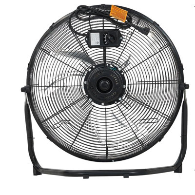 Velocity Floor Fan, 3300 CFM Heavy Duty Industrial Metal Fan with 3 Speeds, 360° Adjustable Tilt and Carry Handle, Portable Cooling for Garage, Workshop, Gym, Commercial and Home