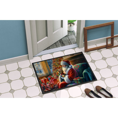 Paillasson Yorkshire Terrier Yorkie and Santa Claus