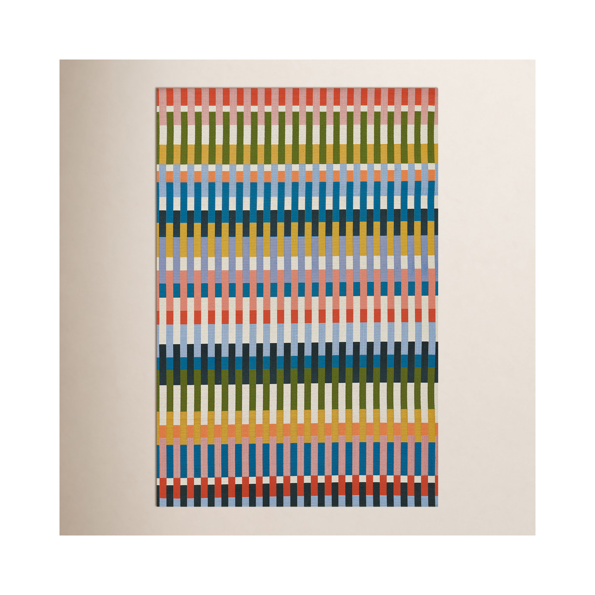Icon Striped Indoor Outdoor Multi Rug, Rectangle 5'3" x 7'6"