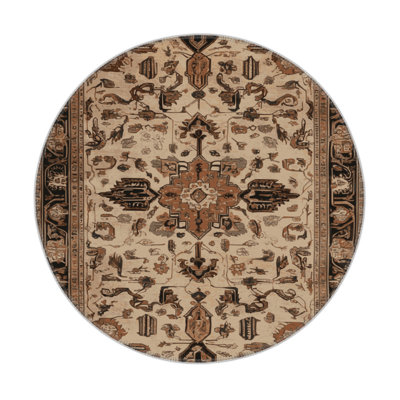 Persian Brown Indoor and Outdoor Area Rug