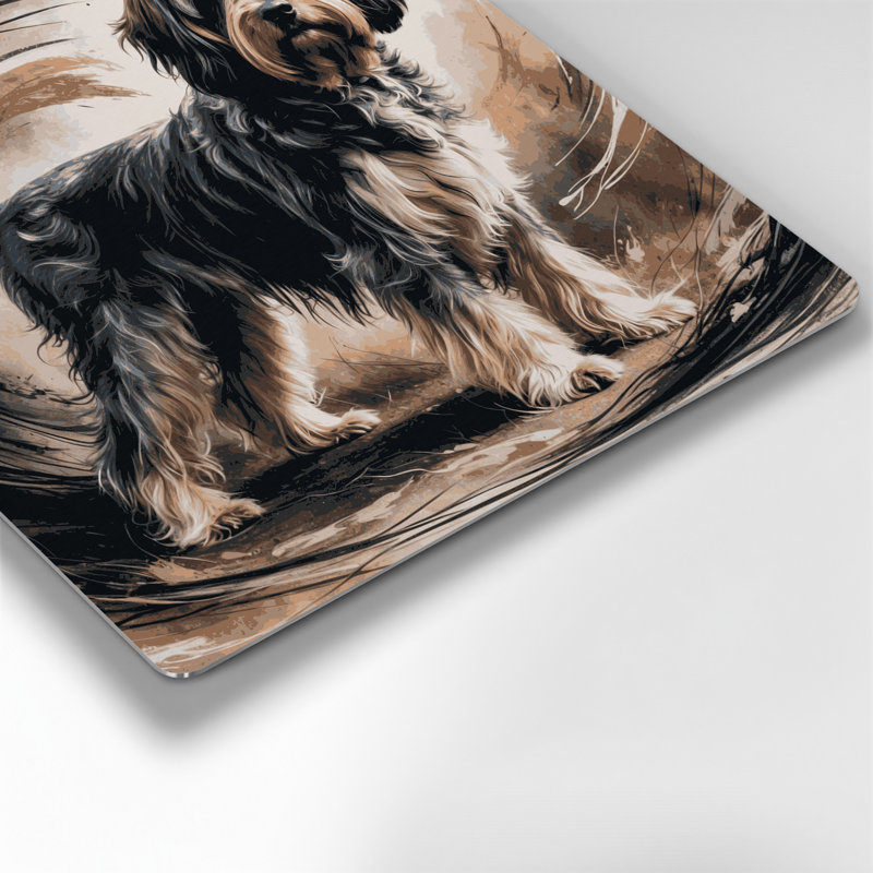 Chiens Bouvier des Flandres, art mural gris en métal, H 12 po x l 12 po
