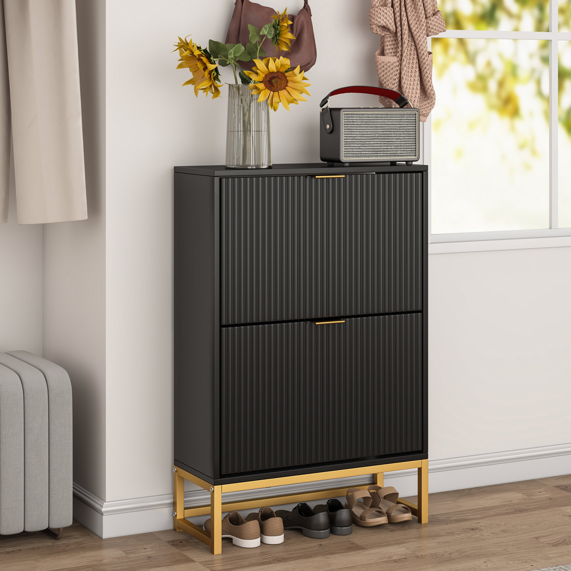 Rebrilliant 12 Pair Shoe Storage Cabinet & Reviews | Wayfair
