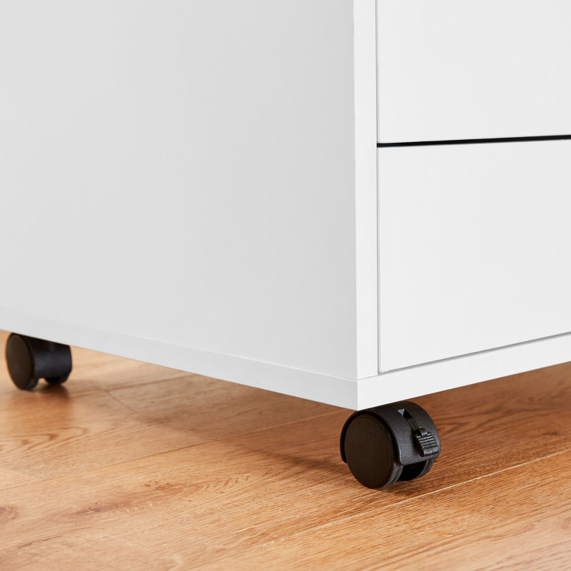 Coray 18.7'' Wide 5 -Drawer Mobile File Cabinet, White
