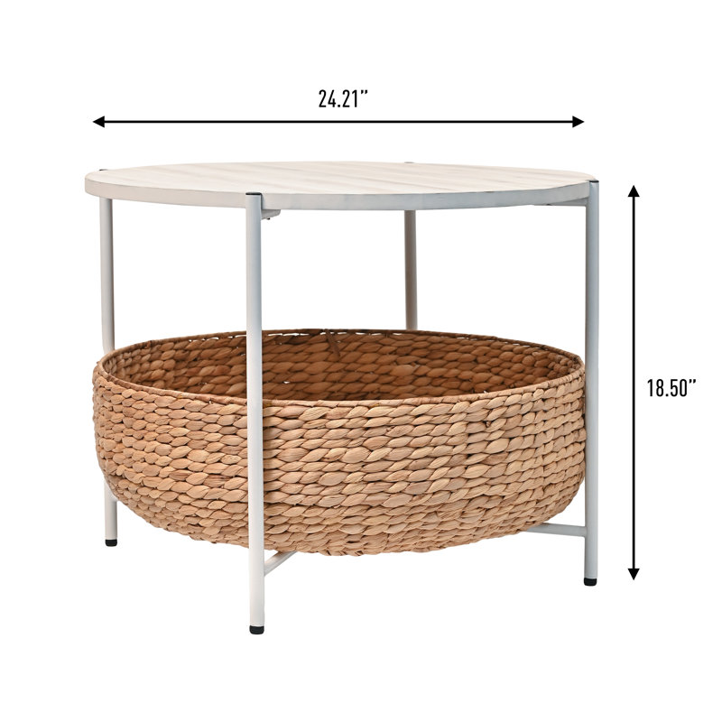 Table basse 24,21 po Carly, Blanc