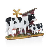 11"H Polyresin Cow and Calf Statue Décor for Garden, Patio & Lawn