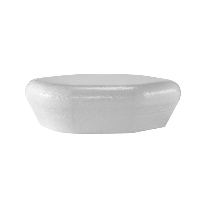 White Oval Marble Transitional Coffee Table