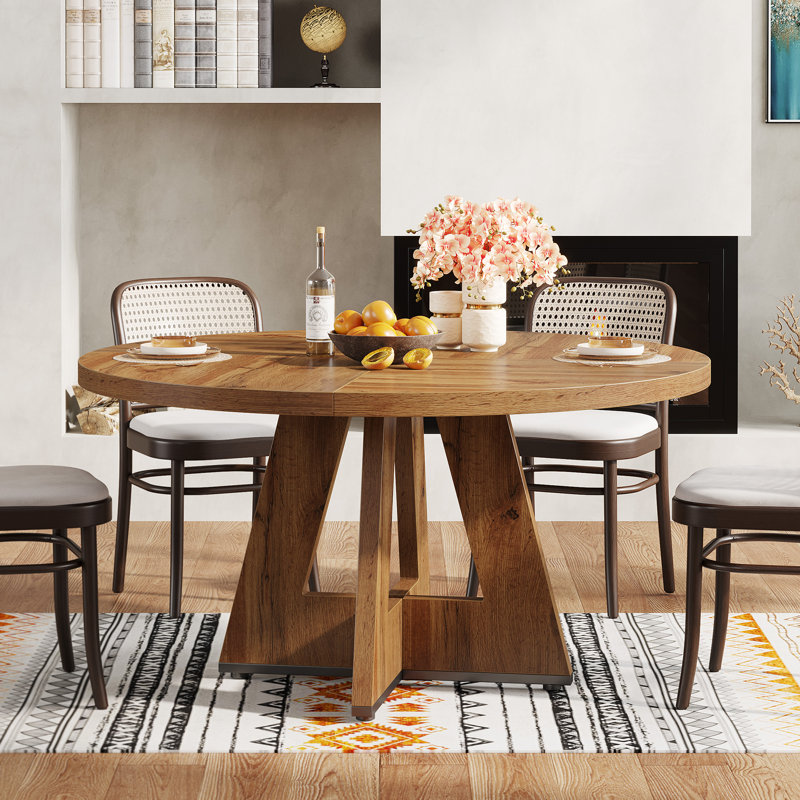 Liena 47'' Round Dining Table, Brown