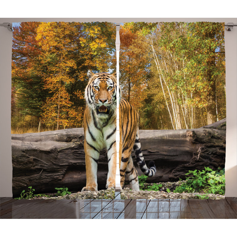 Safari Semi-Sheer Rod Pocket Curtain Panels, 54" x 96"