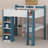 Wood Loft Bed With Built-In Storage Shelves, Clothes Rails And Desk-1543122386