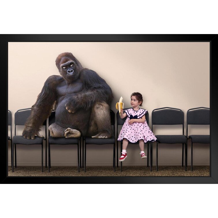 https://assets.wfcdn.com/im/19423482/resize-h755-w755%5Ecompr-r85/1613/161322091/Little+Girl+Offering+Banana+To+Gorilla+Pictures+Of+Gorillas+Poster+Primate+Poster+Gorilla+Picture+Paintings+For+Living+Room+Decor+Nature+Wildlife+Art+Print+Black+Wood+Framed+Art+Poster+20X14.jpg