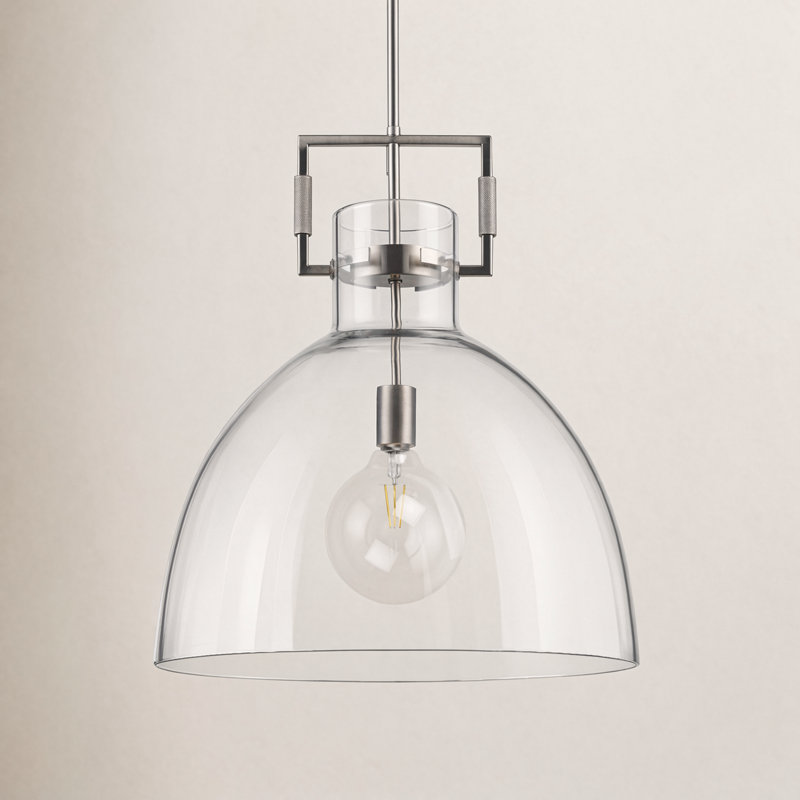Luminaire suspendu 1 lumière Miami, Nickel brossé