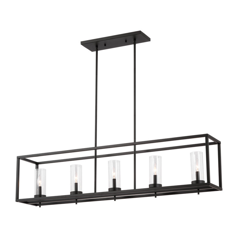 Zire Five Light Island Pendant from Visual Comfort Studio, No, Midnight Black