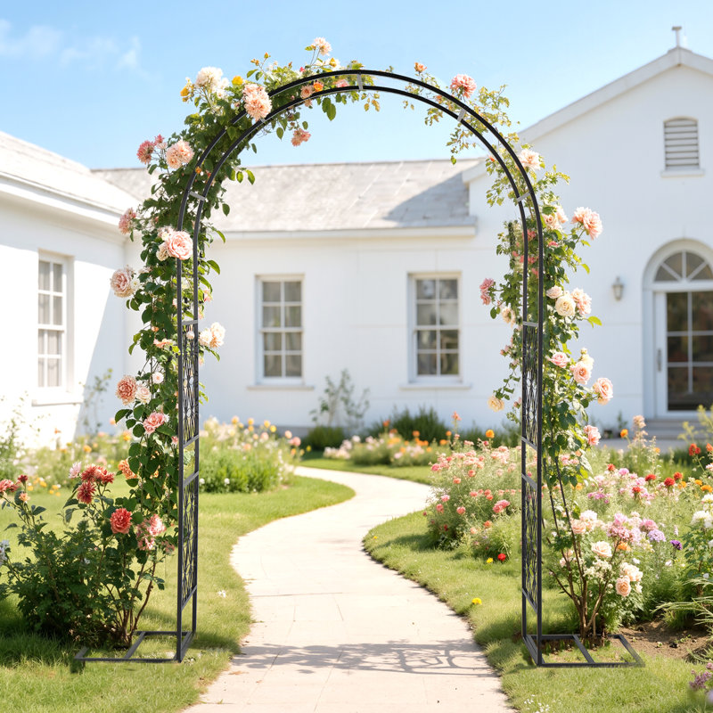 7.5Ft  Iron Arch Garden Arbor