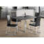Table de salle à manger rectangulaire de 60 pouces pour 4, base chromée moderne en U, plateau en bois manufacturé gris froid, idéal pour la cuisine ou la salle à manger