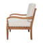 Causeuse d'extérieur en bois d'acacia avec coussins, finition naturelle avec tissu beige