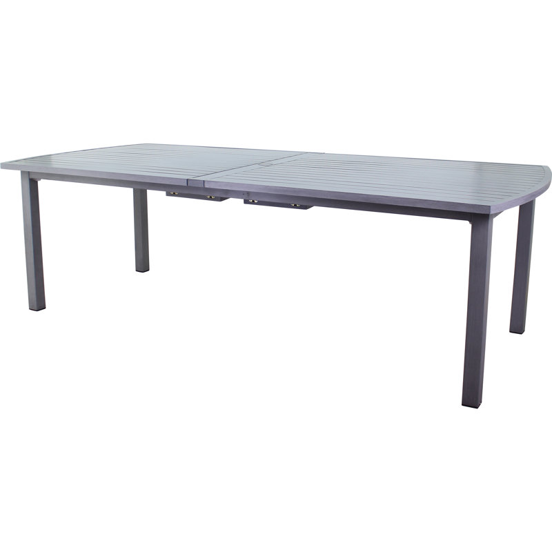 Shoaf Rectangular Metal Outdoor Dining Table With Umbrella Hole , 108'' in. W 40.08'' in. D