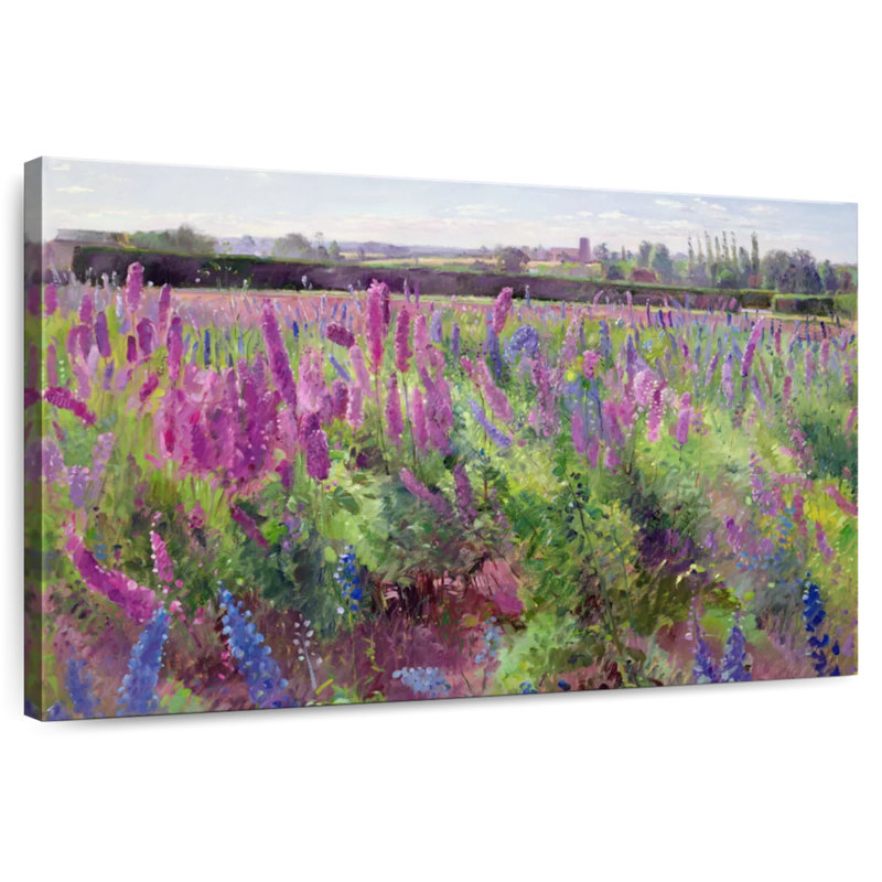 Alvord The Delphinium Field, H 32 po x l 48 po