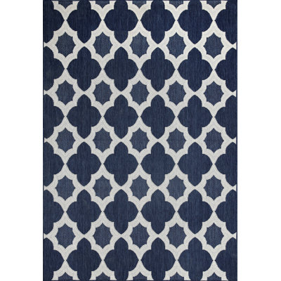 Tapis bleu marine/ivoire ikat Parkins