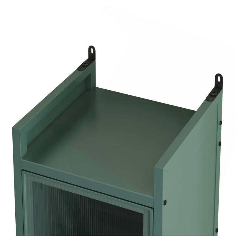 Armoire de porte moderne en verre à trois niveaux avec rangement à quatre niveaux, pour le hall d'entrée, la salle de bain et la salle à manger