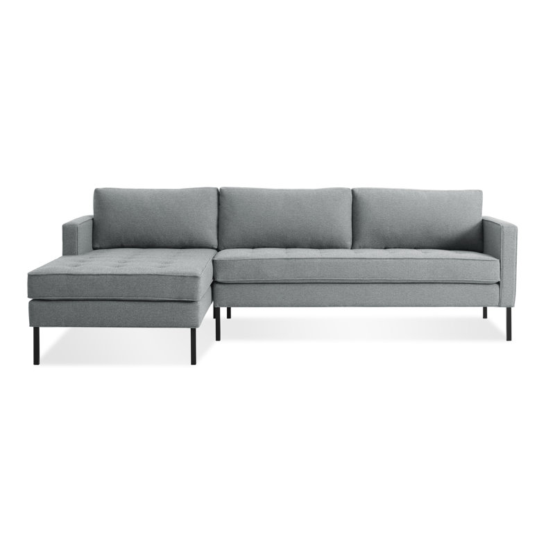 Paramount Chaise Sectional, Sanford Ceramic Crossweave, Black, Left Hand Facing