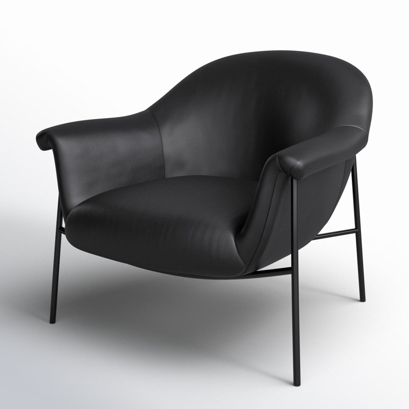 Suerte Armchair, Black Genuine Leather
