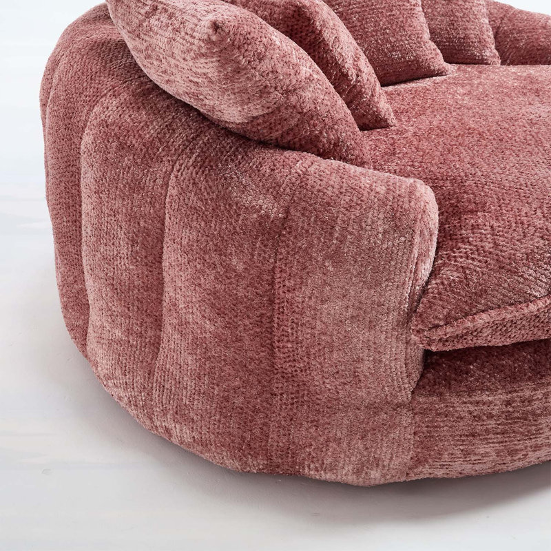 Fauteuil de 55 po de long en mousse de polyester, fauteuil rond surdimensionné, canapé-lit moderne moelleux pour le salon et la détente