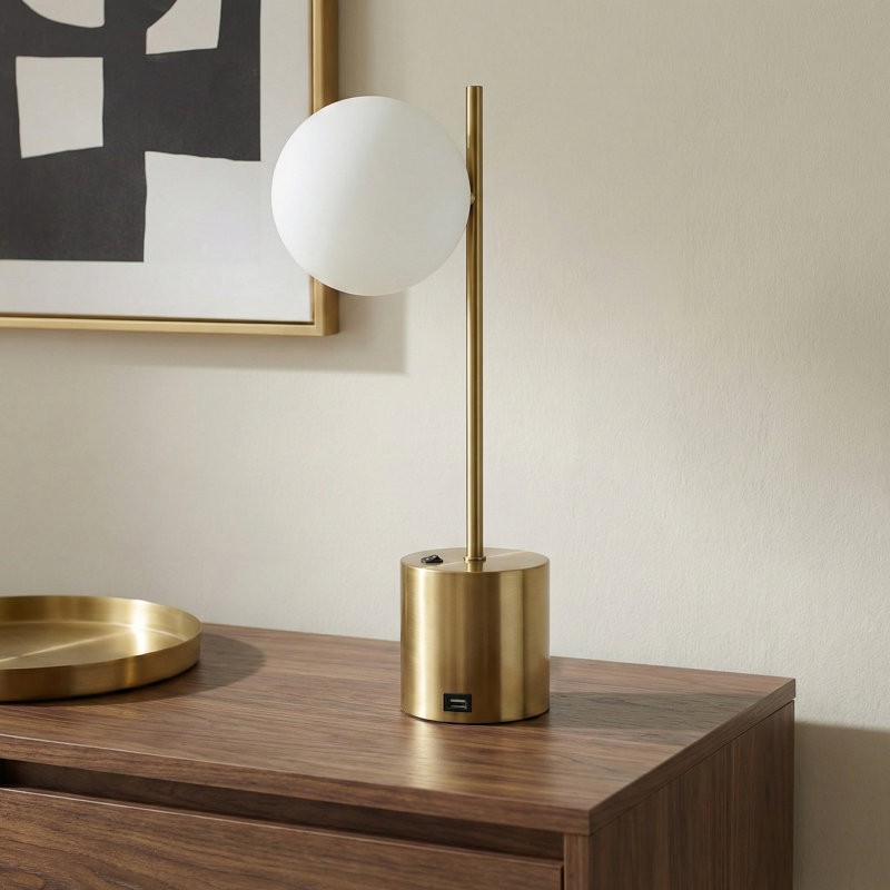 Modern Small Brass Metal Table Lamp