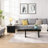 47.24*23.62 Inch And 35.43*31.49 Inch Rectangle Wood Detachable Coffee Table, Single L Shape Farmhouse Coffee Table For Dining Room, Garden, Black-1937105696