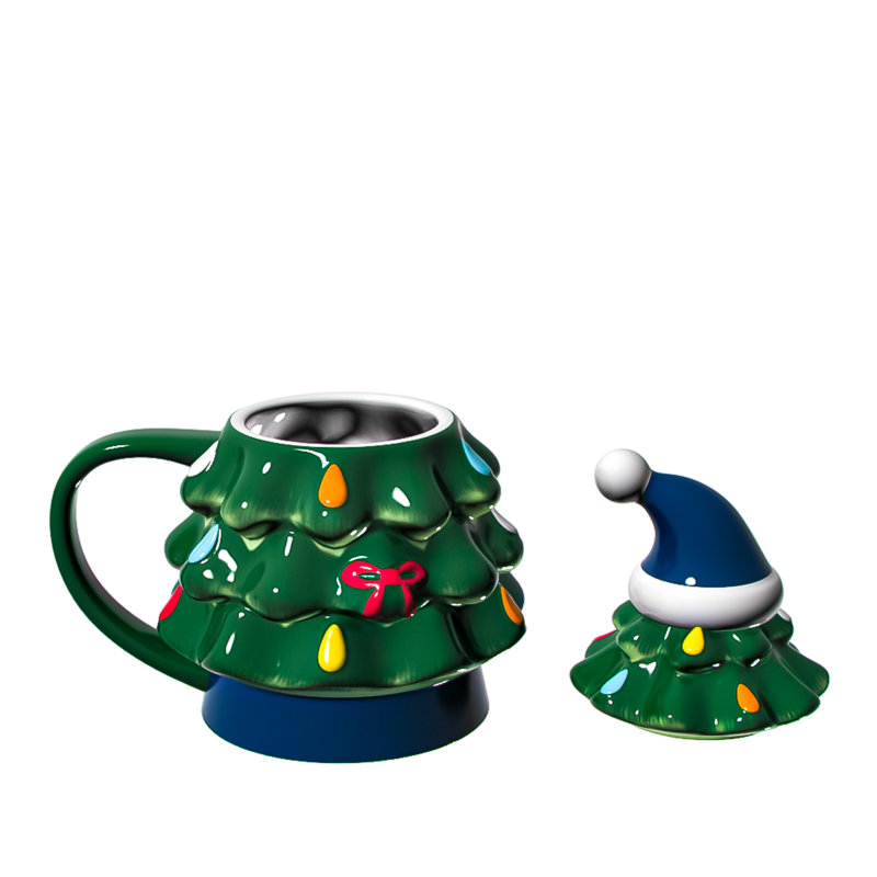 Tasse à café en forme de sapin de Noël à motif de l'équipe d'Idajete, NCAA Auburn