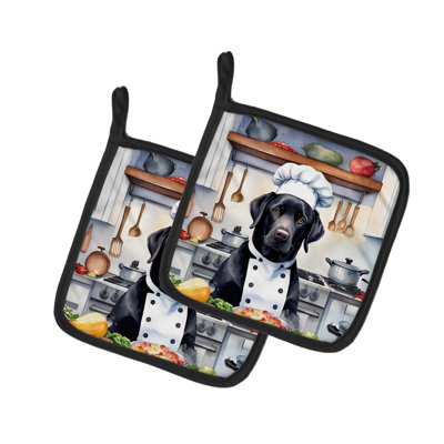 Ensemble de poignées en polyester Caroline's Treasures The Dog Chef