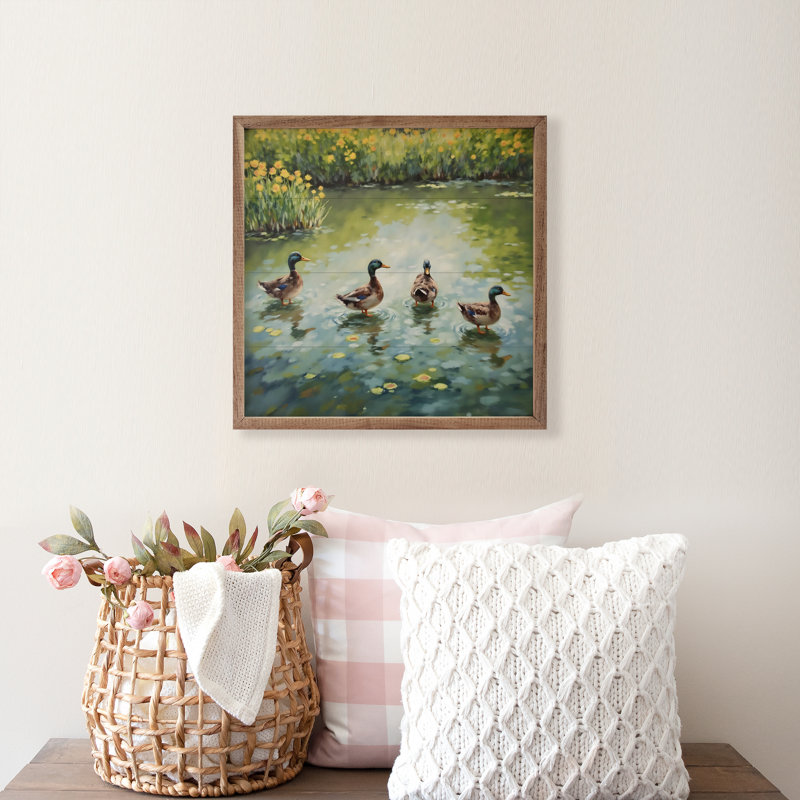 Spring Ducks In Pond, H 4 po x l 4 po