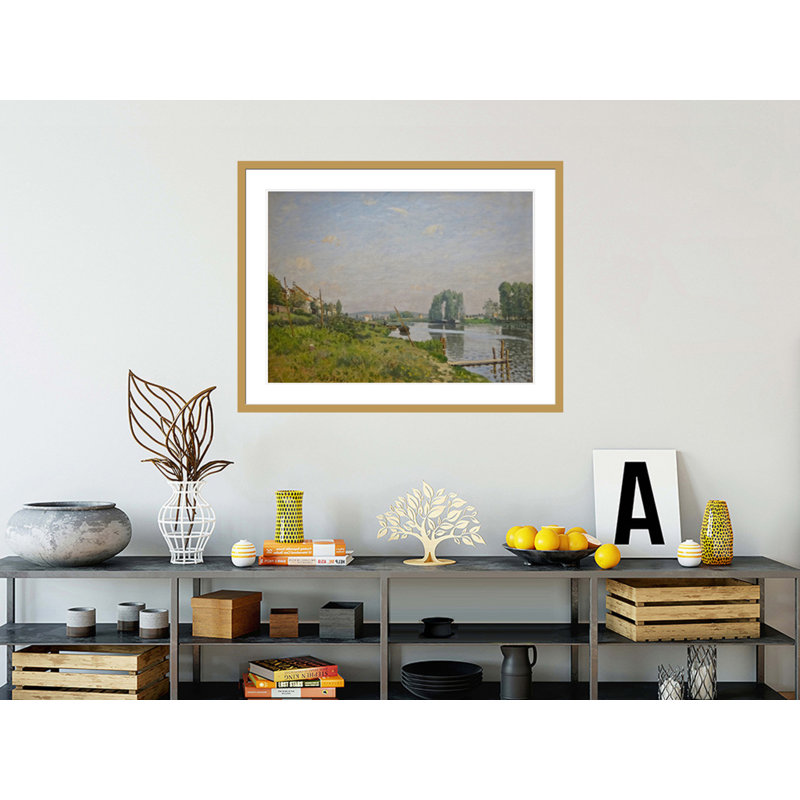 «L'île Saint-Denis» par Alfred Sisley, impression giclée sur cadre, H 32,04 po x l 41,5 po