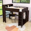 Lit mezzanine en bois avec bureau, garde-robe, charge USB et tablettes de rangement-1396242355