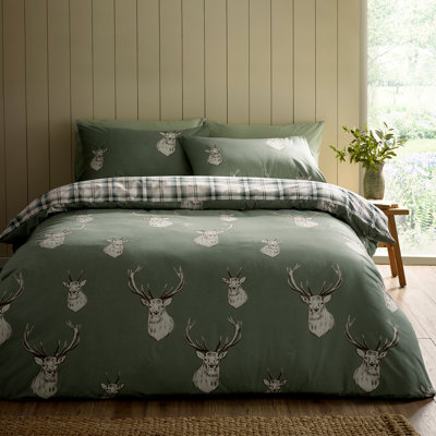 Stag Check Reversible Duvet Cover Set