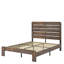 Lit plateforme robuste en bois au design silencieux et amplement de rangement sous le lit-646043762