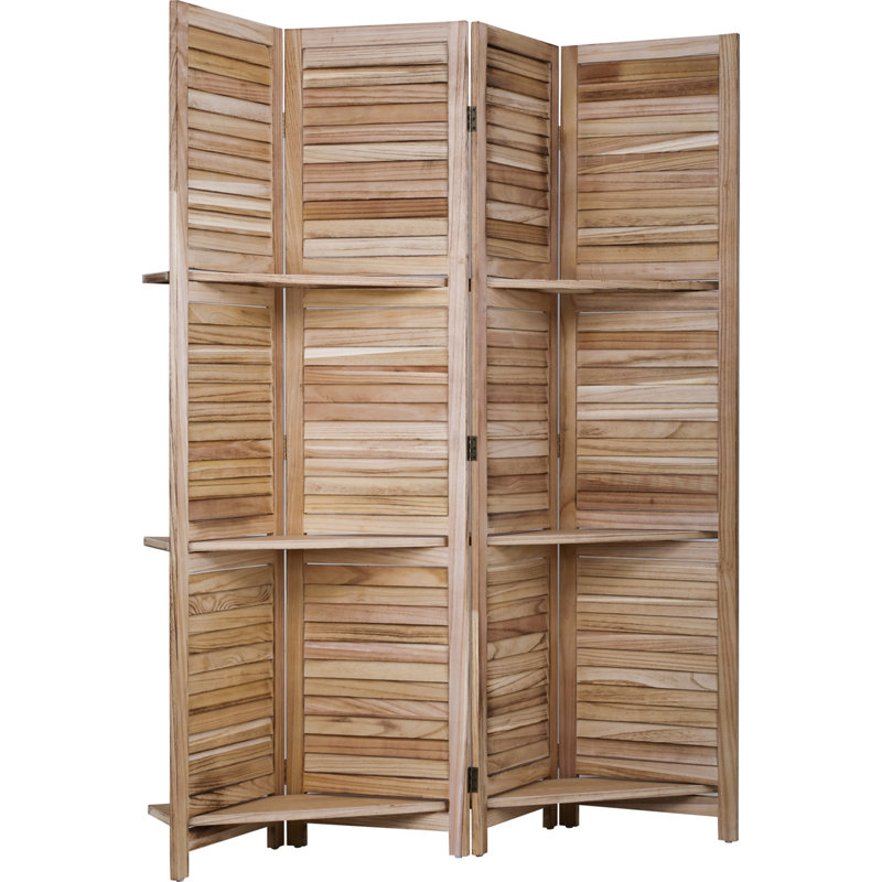 Cloison pliante 4 panneaux l 69,2 po x H 68,5 po Chirstina, Naturel