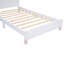 Lit plateforme en bois avec tête de lit en forme de maison-2136135844-2141868151