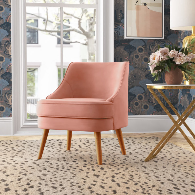 Jomira Velvet Side Chair, Pink Velvet